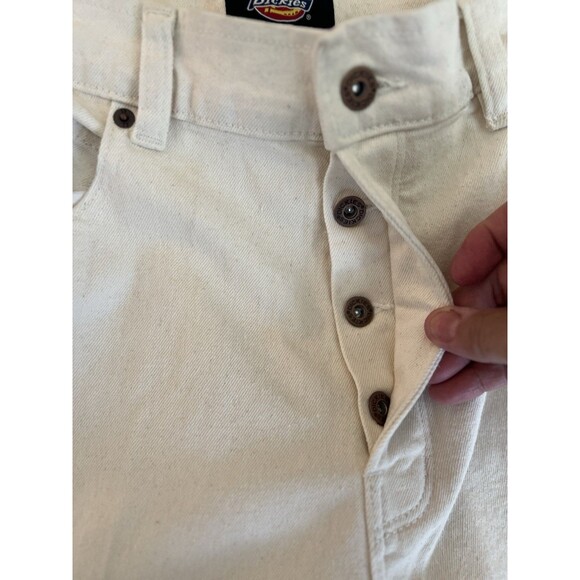 Dickies Button Fly Denim Work Pants Men's Size 32x32 Ivory DUR07NT - Picture 5 of 14